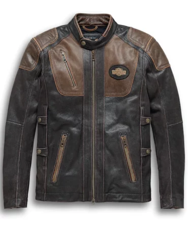 mens-h-d-triple-vent-system-black-trostel-leather-jacket-falcon-jacket-001