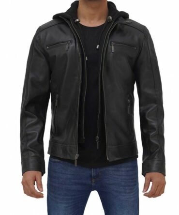 mens-merrell-black-hooded-leather-jacket-falcon-jacket-001