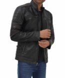 Men's Rudolph Black Biker Leather Jacket