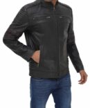 Men's Rudolph Black Biker Leather Jacket